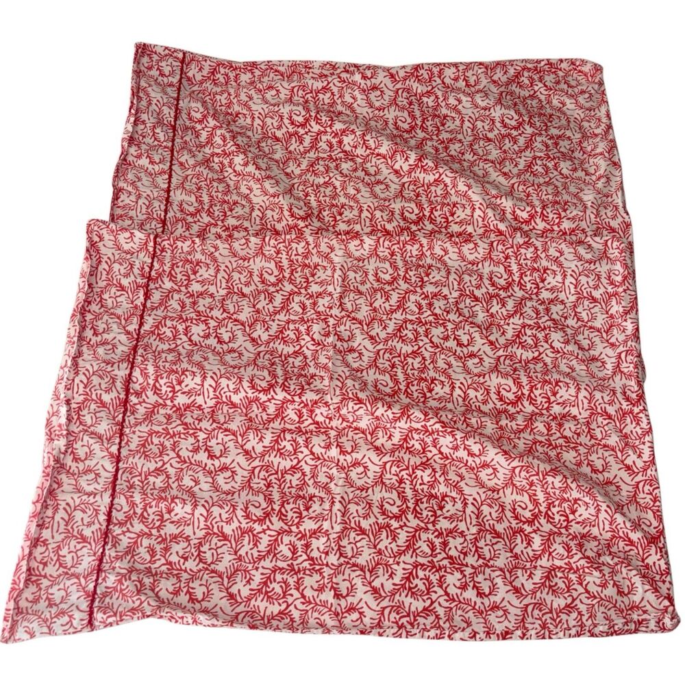 John Robshaw Pillowcases / Shams Standard Size  Cotton Diggi Coral Red Set of 2